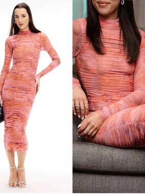 Rococo Sands Ruched Abstract MIDI dress